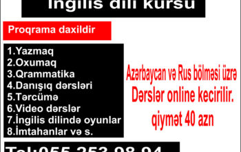 Online ingilis dili dərsləri