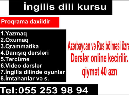 Online ingilis dili dərsləri